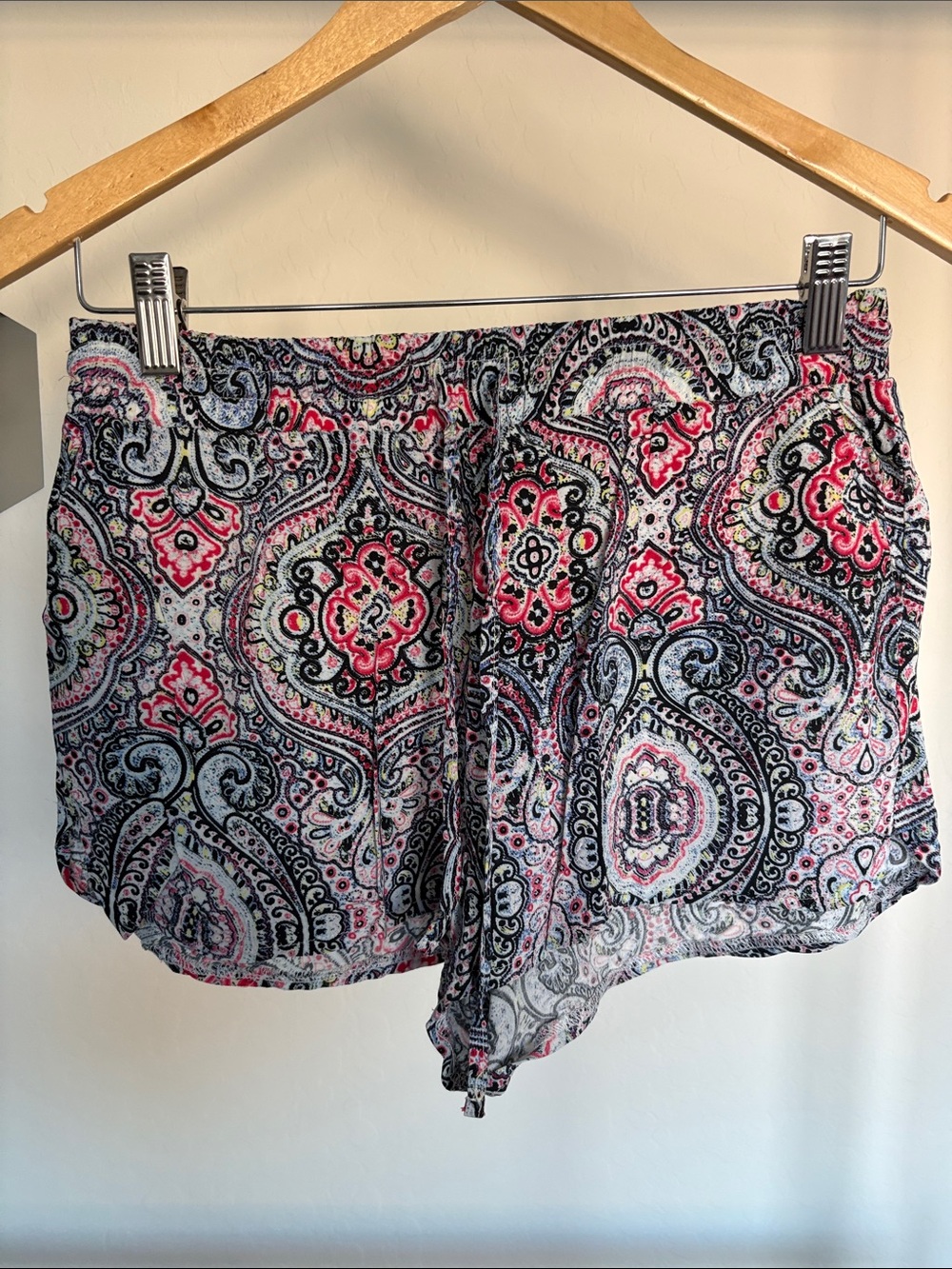 Cotton On Paisley Swim Coverup Shorts in Pink, Black, White